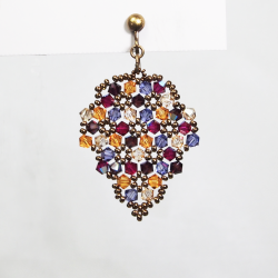 Clips  - Bronze brass - Earrings Grapes Malvina - Clips  - Bronze brass - Laiton bronze